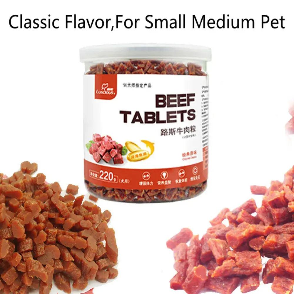 100% Natural Dry Pet Dog Food Snack Chews Treats Training Beef Granules Twist Sticks 220g - Trusted Pet Products