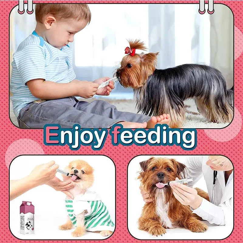 12ml Pet Feeding Syringes with Measurement for Small Dog Cats Puppy Kitten and Other Small Animal Liquid Syringe Feeder Supplies - Trusted Pet Products