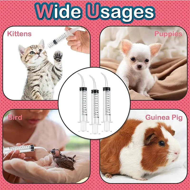 12ml Pet Feeding Syringes with Measurement for Small Dog Cats Puppy Kitten and Other Small Animal Liquid Syringe Feeder Supplies - Trusted Pet Products