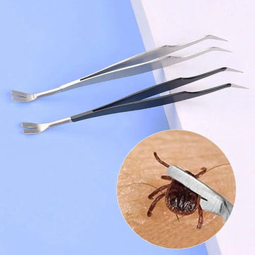 1PC Dual Ended Pets Tick Removal Tool Flea Tweezers Lice Clip Dog Tick Ease Remover Stainless Steel Sanitary Cleaning Accessory - Trusted Pet Products