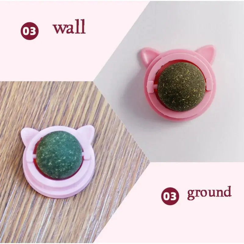 1Pcs Natural Catnip Cat Wall Stick-on Ball Toy Treats Healthy Removes Hair Balls to Promote Digestion Grass Snack Pet Supplies - Trusted Pet Products