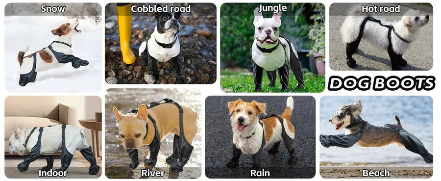 1Set Dog Shoes Puppy Dog Outdoor Sock Shoes Waterproof Dog Boot for Small Medium Dogs Pet Paw Protector Anti-Slip Dog Rain Shoes - Trusted Pet Products