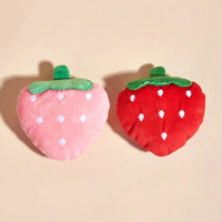 1pc Cute Strawberry Design Pet Grinding Teeth Plush Toy, Chew Toy For Dog Interactive Supply - Trusted Pet Products