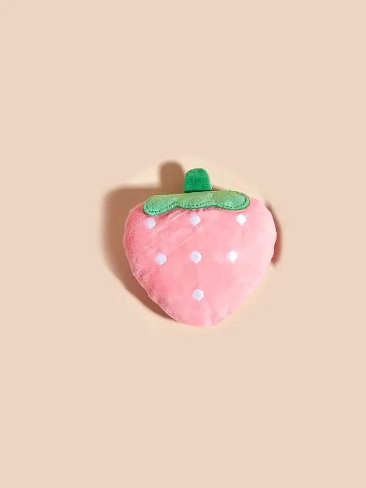 1pc Cute Strawberry Design Pet Grinding Teeth Plush Toy, Chew Toy For Dog Interactive Supply - Trusted Pet Products