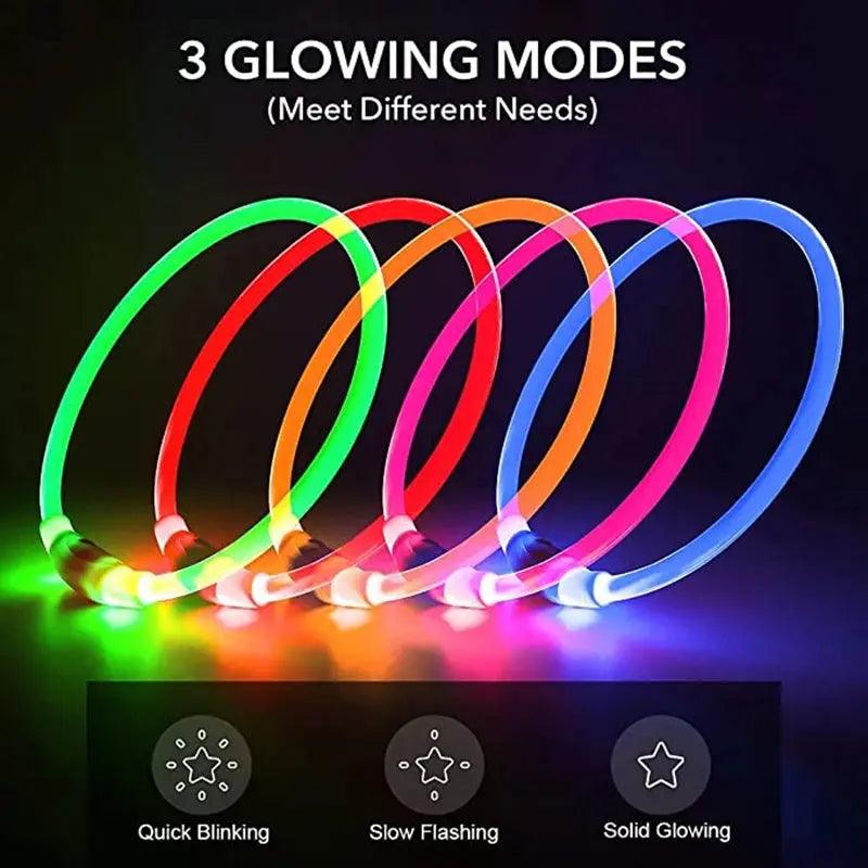 3 Modes Dog Luminous Charge Collar Led Usb Cat Dogs Collars Detachable Night Led Glow Dog Loss Prevention Collar Pet Accessories - Trusted Pet Products