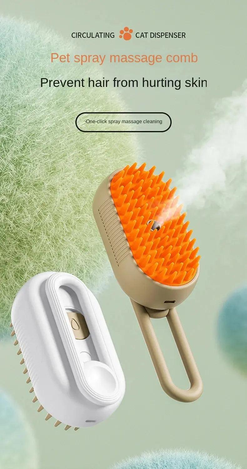 3 in 1 Electric Spray Steam Brush Massager and Excess Pet Hair Removal - Trusted Pet Products