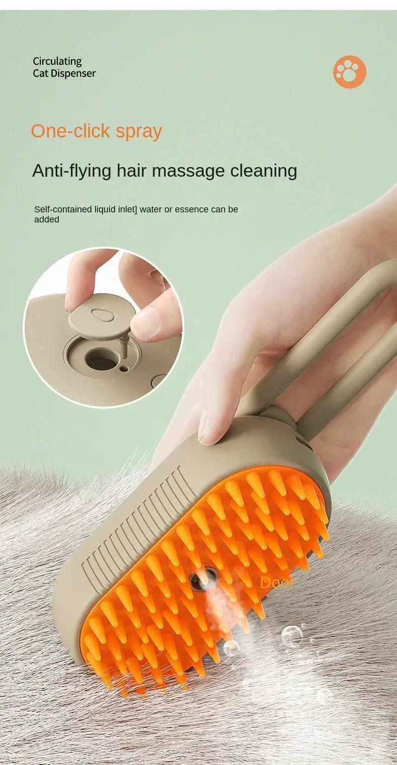 3 in 1 Electric Spray Steam Brush Massager and Excess Pet Hair Removal - Trusted Pet Products