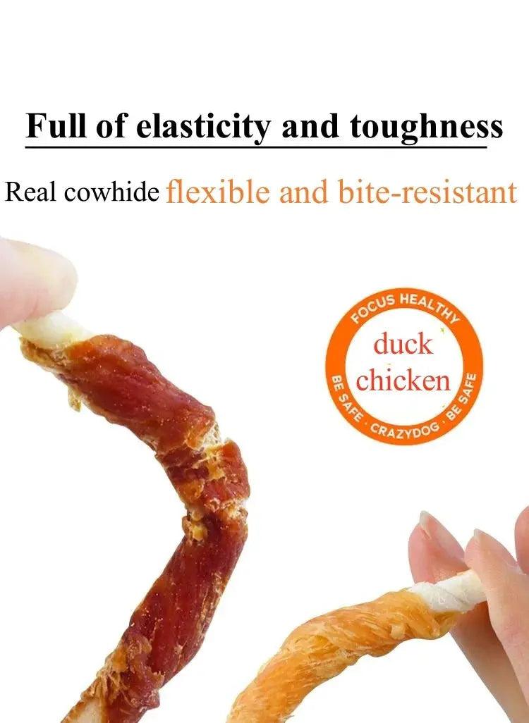 3 packs Multiple Flavors Chicken Duck Meat Bite Resistant Dog Snacks Treats - Trusted Pet Products