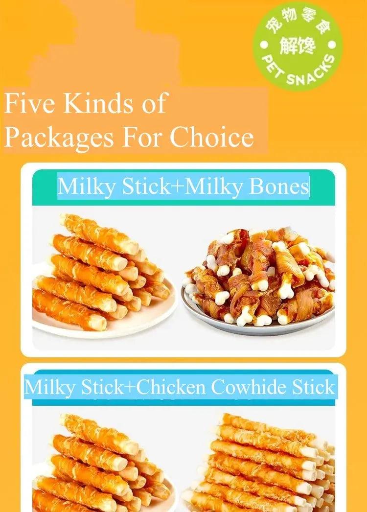 3 packs Multiple Flavors Chicken Duck Meat Bite Resistant Dog Snacks Treats - Trusted Pet Products