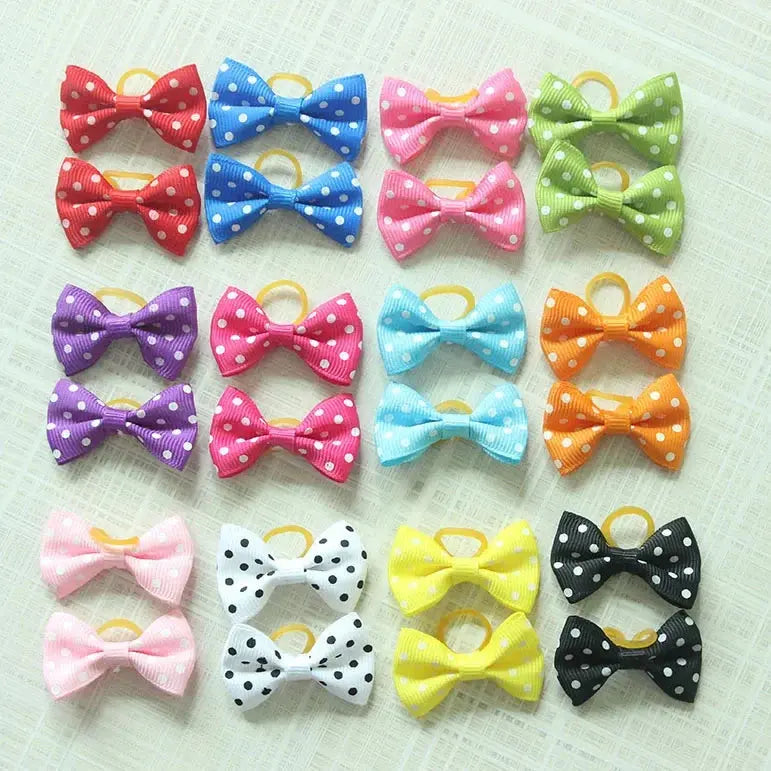 10/20/30pcs Dog Grooming Bows mix 30colours Cat dog Hair Bows Small Pog Grooming Accessories Dog Hair Rubber Bands Pet Supplier - Trusted Pet Products