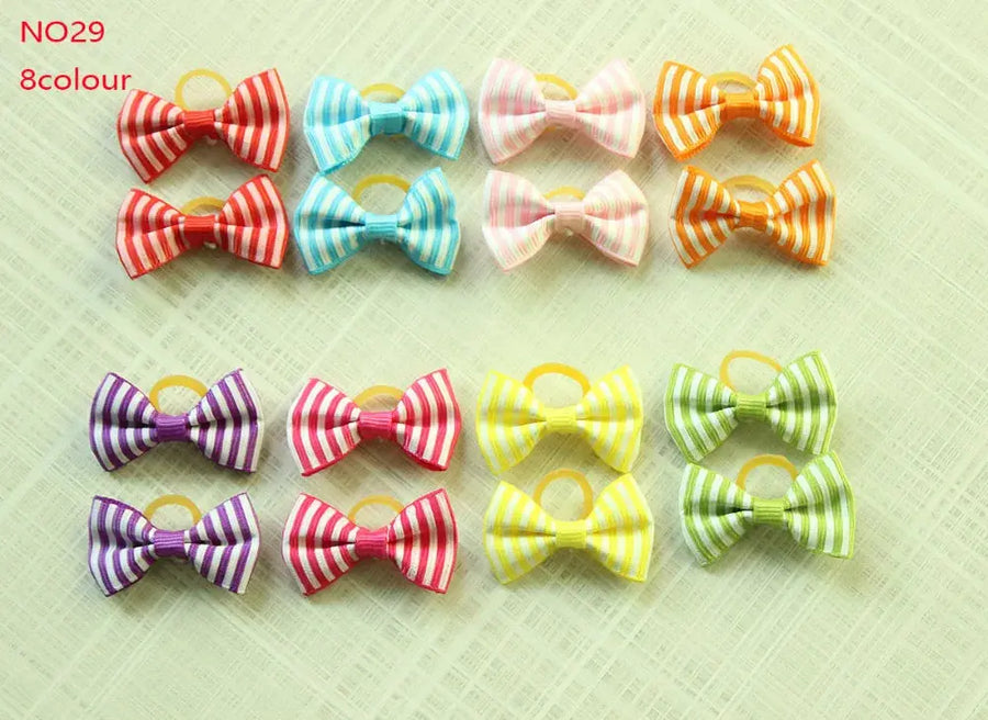 10/20/30pcs Dog Grooming Bows mix 30colours Cat dog Hair Bows Small Pog Grooming Accessories Dog Hair Rubber Bands Pet Supplier - Trusted Pet Products