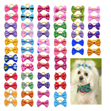 10/20/30pcs Dog Grooming Bows mix 30colours Cat dog Hair Bows Small Pog Grooming Accessories Dog Hair Rubber Bands Pet Supplier - Trusted Pet Products