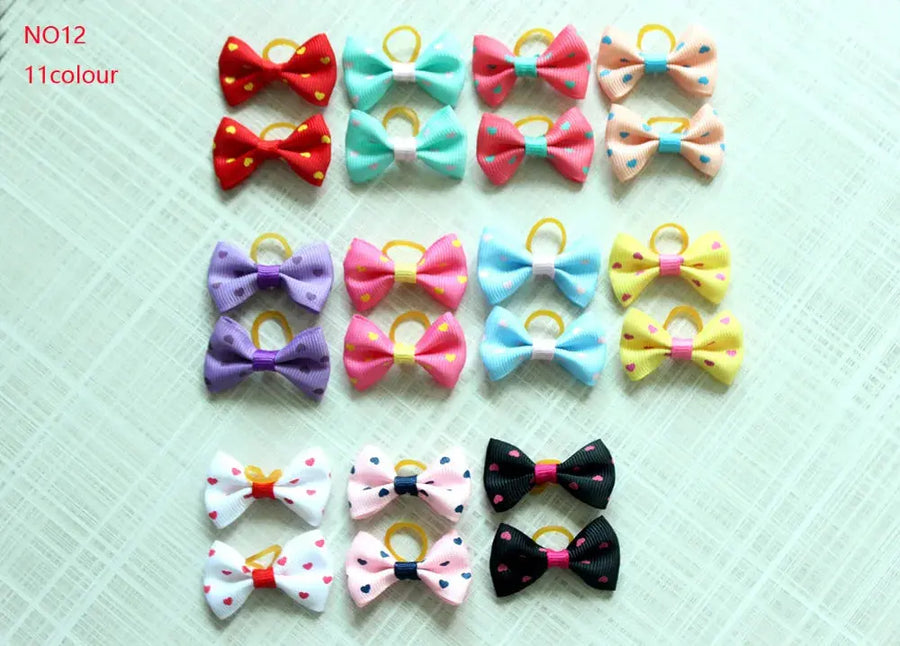 10/20/30pcs Dog Grooming Bows mix 30colours Cat dog Hair Bows Small Pog Grooming Accessories Dog Hair Rubber Bands Pet Supplier - Trusted Pet Products