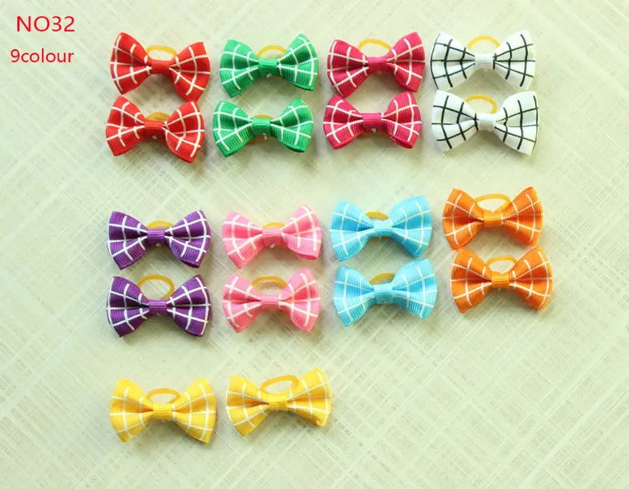 10/20/30pcs Dog Grooming Bows mix 30colours Cat dog Hair Bows Small Pog Grooming Accessories Dog Hair Rubber Bands Pet Supplier - Trusted Pet Products