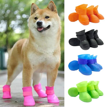 4Pcs Waterproof Anti-slip Rubber Boots For Dogs Trusted Pet Products