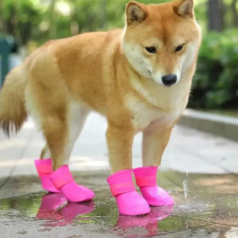 4Pcs Waterproof Anti-slip Rubber Boots For Dogs Trusted Pet Products