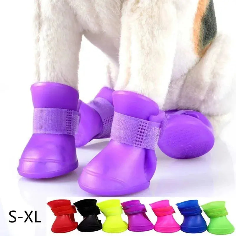 4Pcs Waterproof Anti-slip Rubber Boots For Dogs Trusted Pet Products