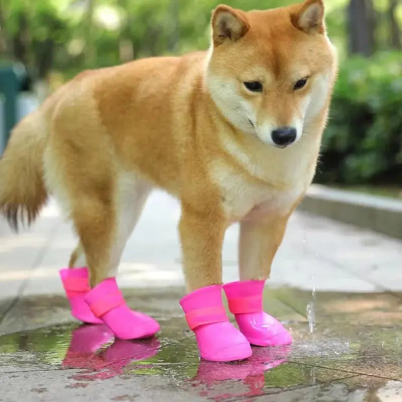 4Pcs Waterproof Anti-slip Rubber Boots For Dogs Trusted Pet Products