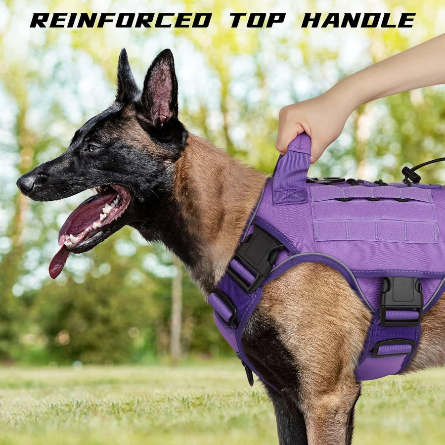 WINGOIN Purple Tactical Dog Harness Vest for Small Dogs No Pull - Trusted Pet Products