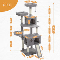 Domestic Delivery Multi-Level Cat Tree Tower Climb Furniture Scratching Post for Indoor House Pet Supplies Kitten Toy Cozy Condo - Trusted Pet Products