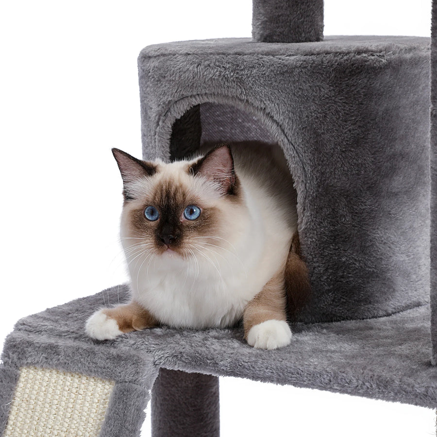 Domestic Delivery Multi-Level Cat Tree Tower Climb Furniture Scratching Post for Indoor House Pet Supplies Kitten Toy Cozy Condo - Trusted Pet Products