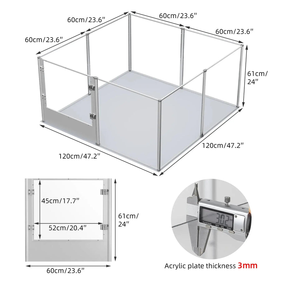 Acrylic Dog Playpen Fence with Waterproof Fertility Pad for Whelping Trusted Pet Products