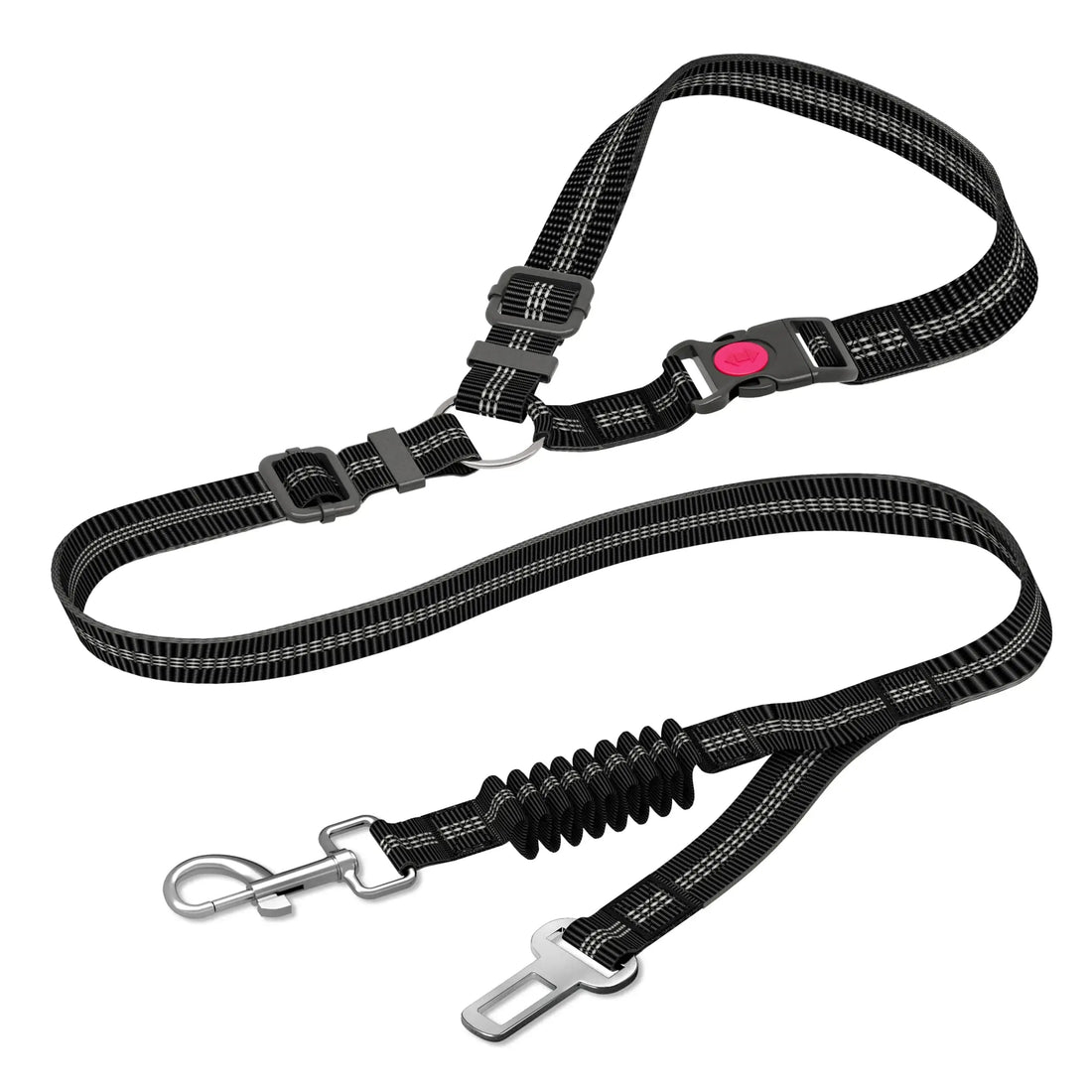 Adjustable And Heavy Duty Dog Car Seat Belt - Striped Nylon Large Dog Traction Rope for Car Rides Trusted Pet Products