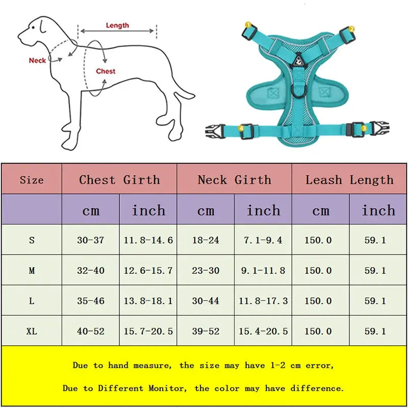 Adjustable Chest Strap Harness and Leash Set For Small and Medium Dogs Trusted Pet Products