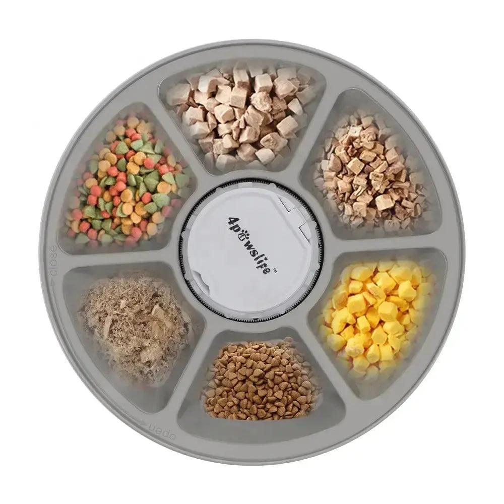 Automatic Electric Pet Dog Feeder Dry Food Dispenser with Timer 6 Meals 6 Grids Round - Trusted Pet Products