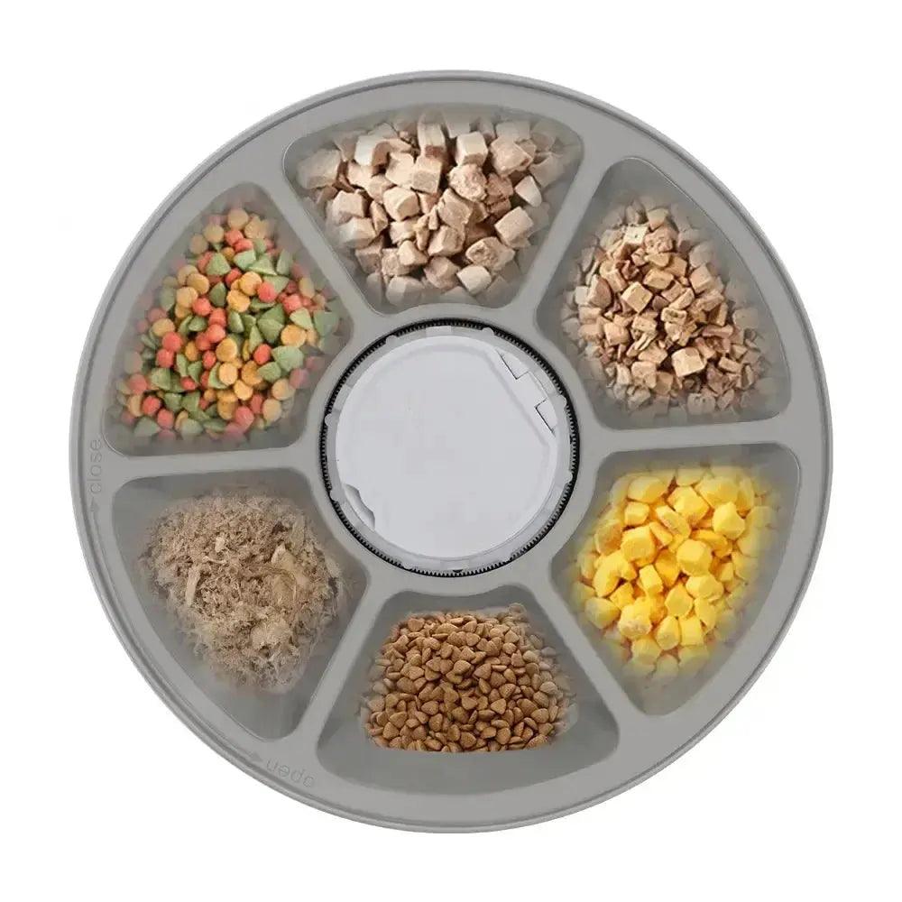 Automatic Electric Pet Dog Feeder Dry Food Dispenser with Timer 6 Meals 6 Grids Round - Trusted Pet Products