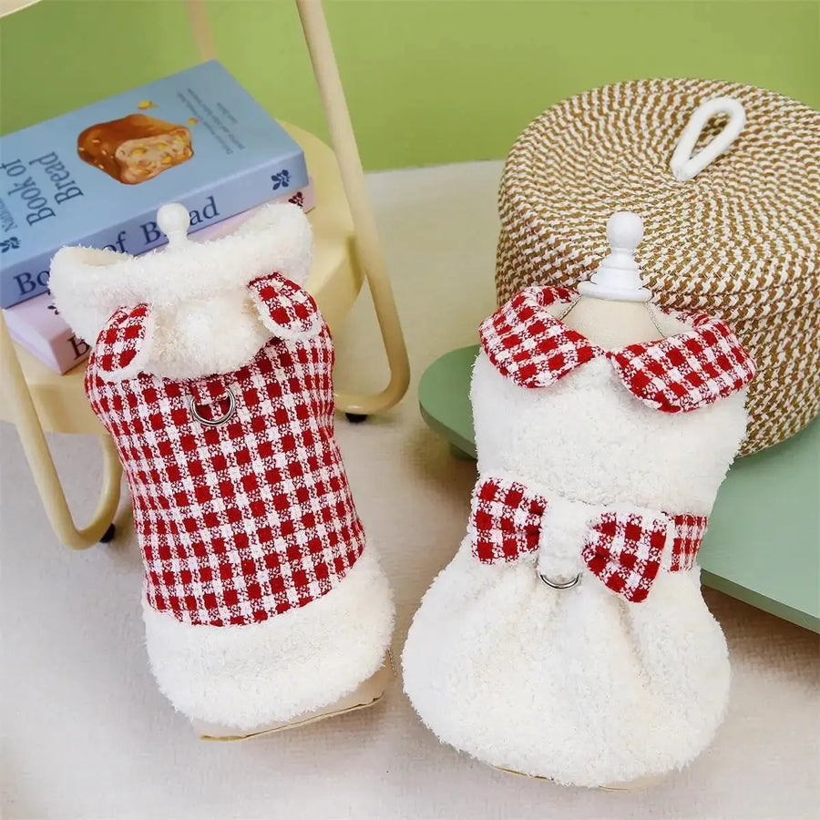 Autumn Winter Dog Clothes Plaid Couple Dog Jacket and Dress for Small Dogs Trusted Pet Products