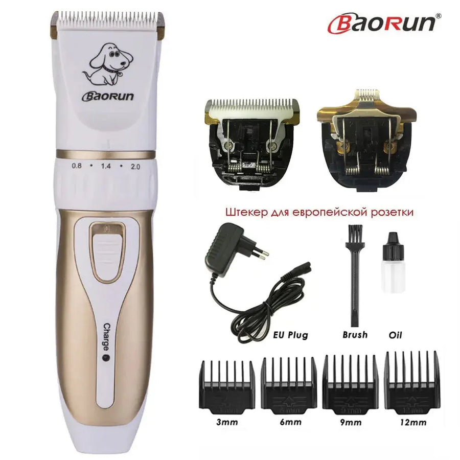 BaoRun P2 P3 Professional Pet Cat Dog Hair Trimmer Rechargeable Animal Grooming Clipper Shaver Dog Hair Cutting Machine Comb Kit - Trusted Pet Products