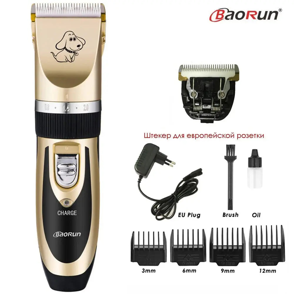 BaoRun P2 P3 Professional Pet Cat Dog Hair Trimmer Rechargeable Animal Grooming Clipper Shaver Dog Hair Cutting Machine Comb Kit - Trusted Pet Products