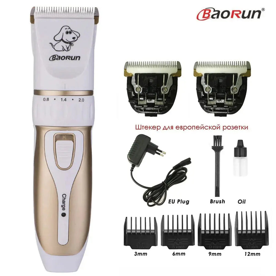 BaoRun P2 P3 Professional Pet Cat Dog Hair Trimmer Rechargeable Animal Grooming Clipper Shaver Dog Hair Cutting Machine Comb Kit - Trusted Pet Products