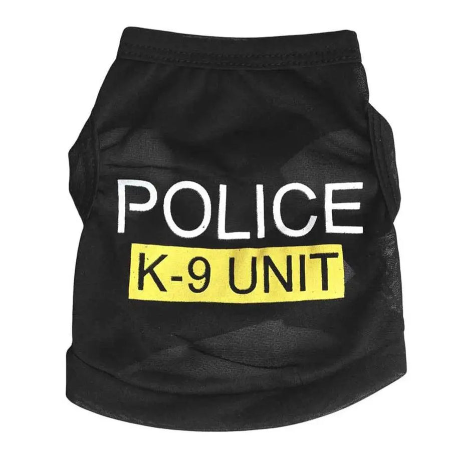 Black Elastic Vest Police Suit Cosplay Dog Clothes - Trusted Pet Products