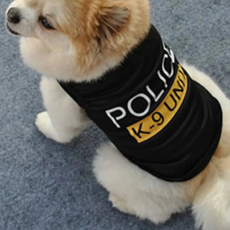 Black Elastic Vest Police Suit Cosplay Dog Clothes Trusted Pet Products