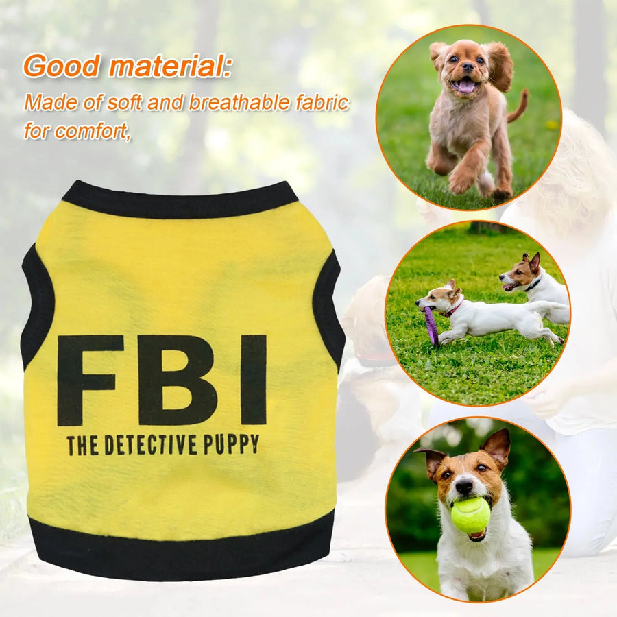 Black Elastic Vest Police Suit Cosplay Dog Clothes Trusted Pet Products