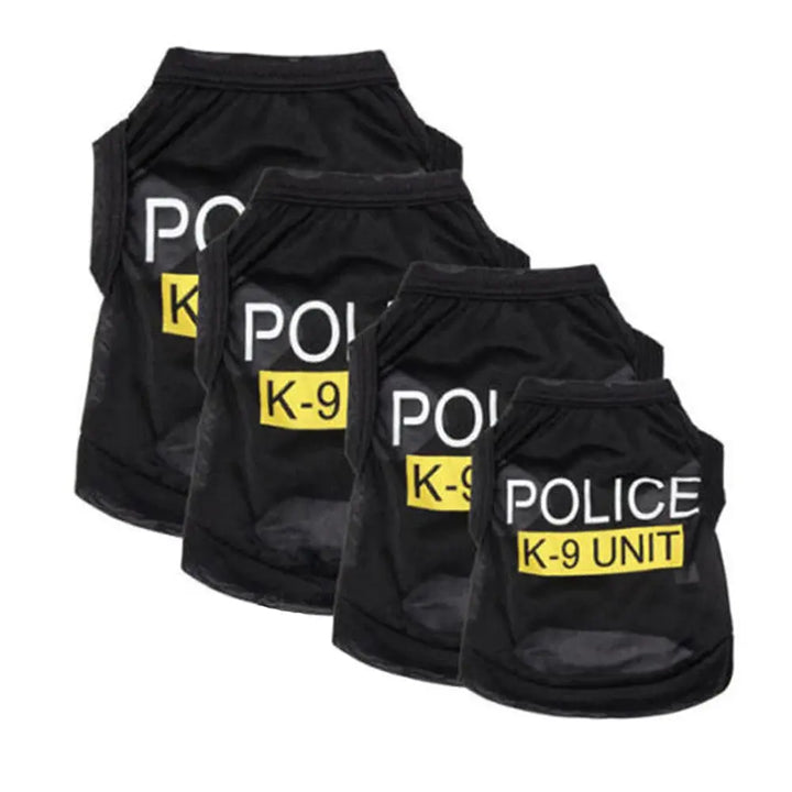 Black Elastic Vest Police Suit Cosplay Dog Clothes Trusted Pet Products