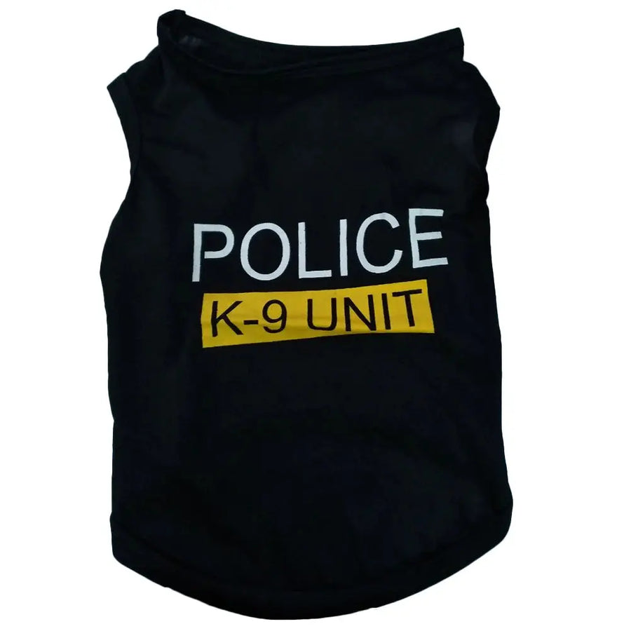 Black Elastic Vest Police Suit Cosplay Dog Clothes Trusted Pet Products