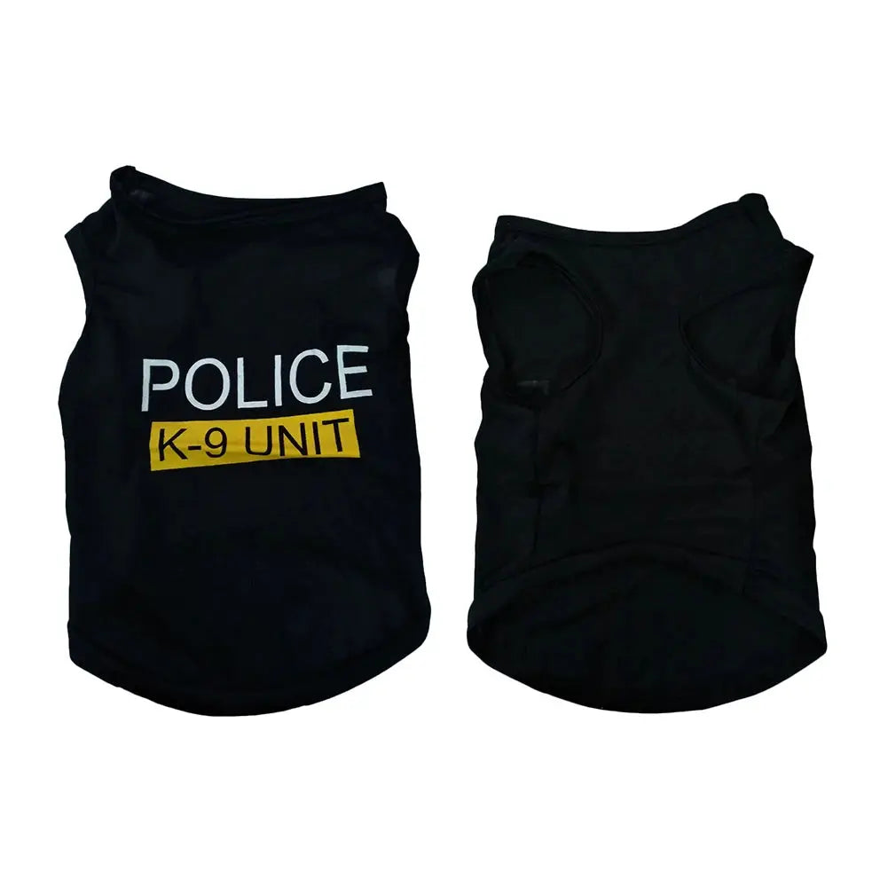 Black Elastic Vest Police Suit Cosplay Dog Clothes Trusted Pet Products