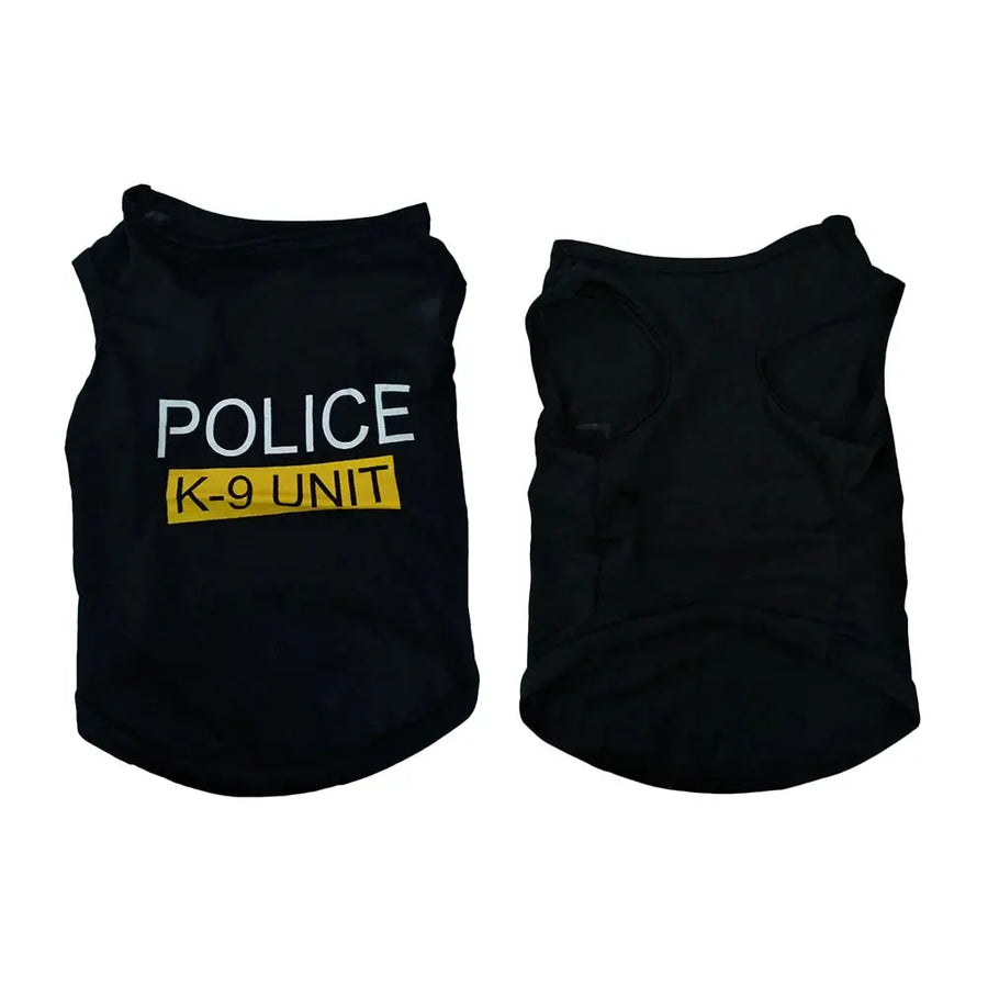 Black Elastic Vest Police Suit Cosplay Dog Clothes Trusted Pet Products