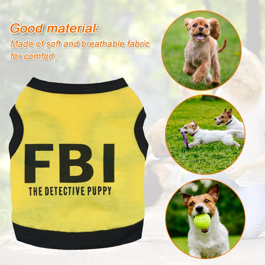 Black Elastic Vest Police Suit Cosplay Dog Clothes Trusted Pet Products