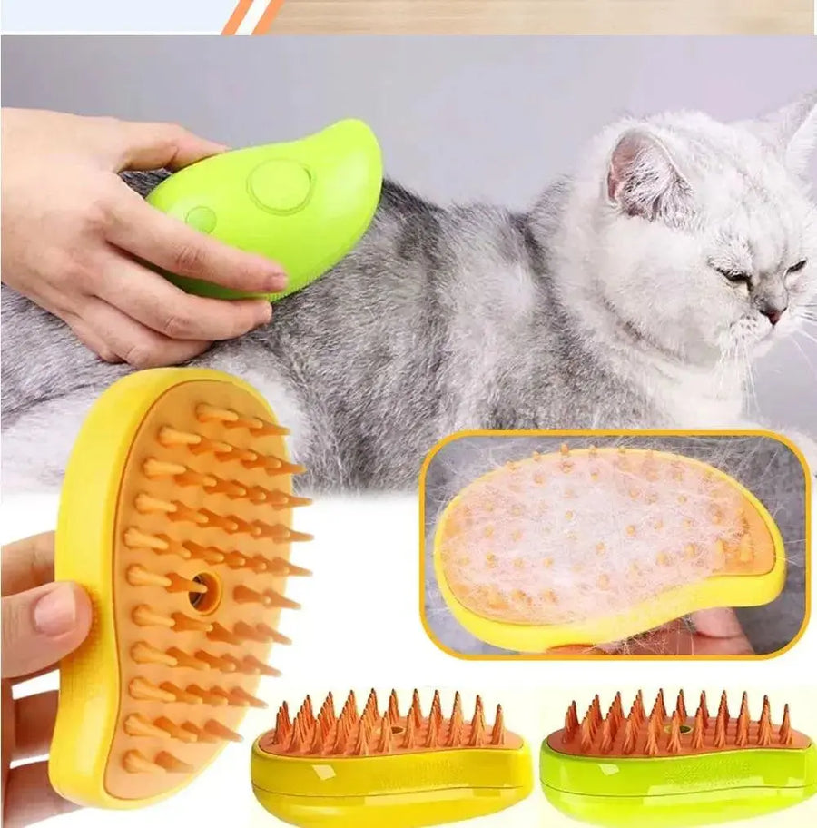 Cat Dog Steamy Brush Steam Brush Electric Sprayer for Massage Pet Grooming tool Shedding 3 in 1 Electric Sprays Massage Combs - Trusted Pet Products