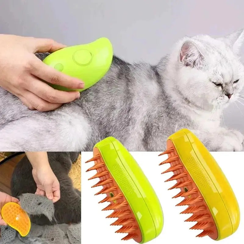 Cat Steam Brush Electric Spray Water Spray Kitten Pet Comb Soft Silicone Depilation Cats Bath Hair Brush Grooming Supplies - Trusted Pet Products