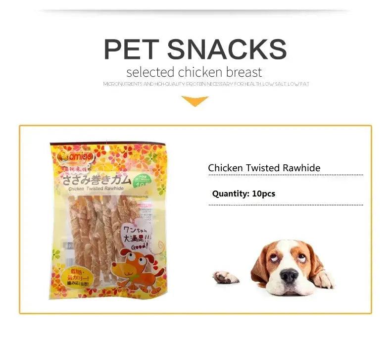 Chewy Chicken Cowhide Dog Snacks - Trusted Pet Products