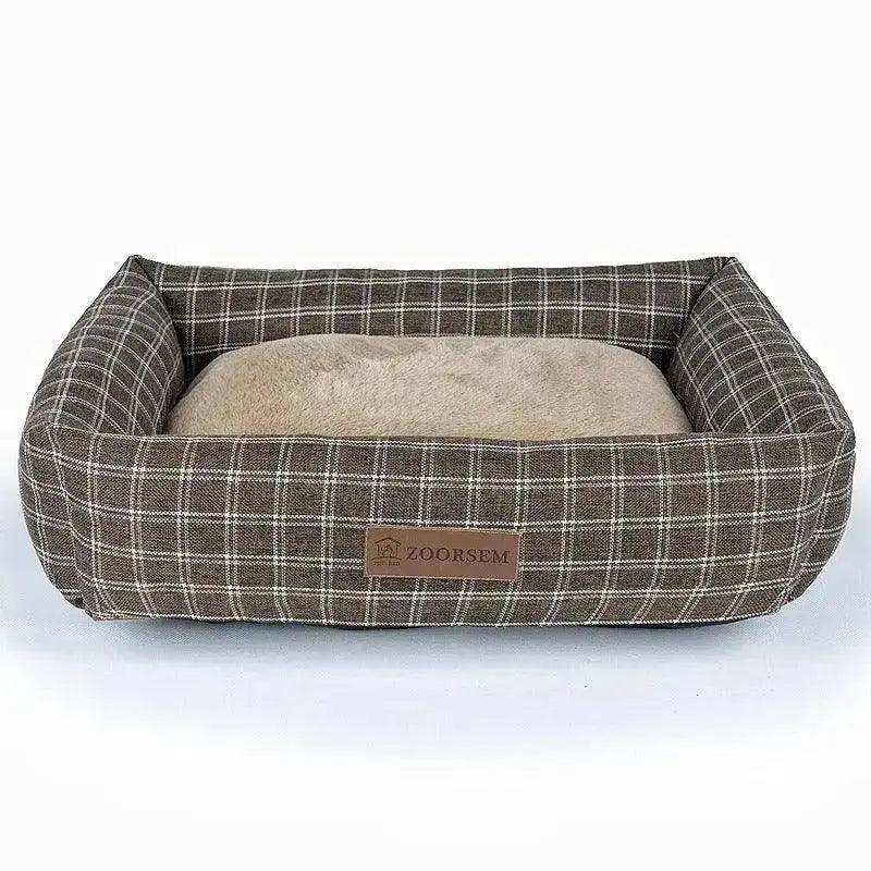 Cozy Winter Warm Linen Square Creative Pet Bed for Ultimate Comfort - Trusted Pet Products