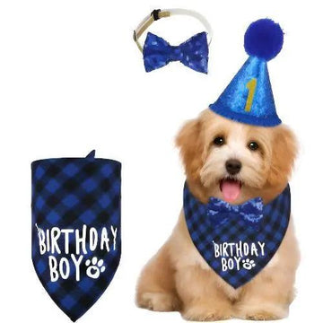 Dog Birthday Party Supplies Birthday Boy Girl Cake Bandana Triangle Scarf Clothes - Trusted Pet Products