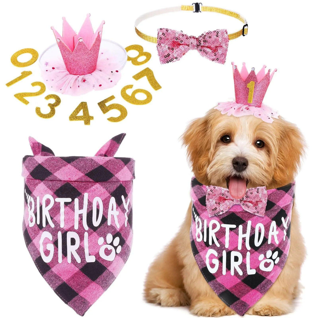 Dog Birthday Party Supplies Birthday Boy Girl Cake Bandana Triangle Scarf Clothes - Trusted Pet Products