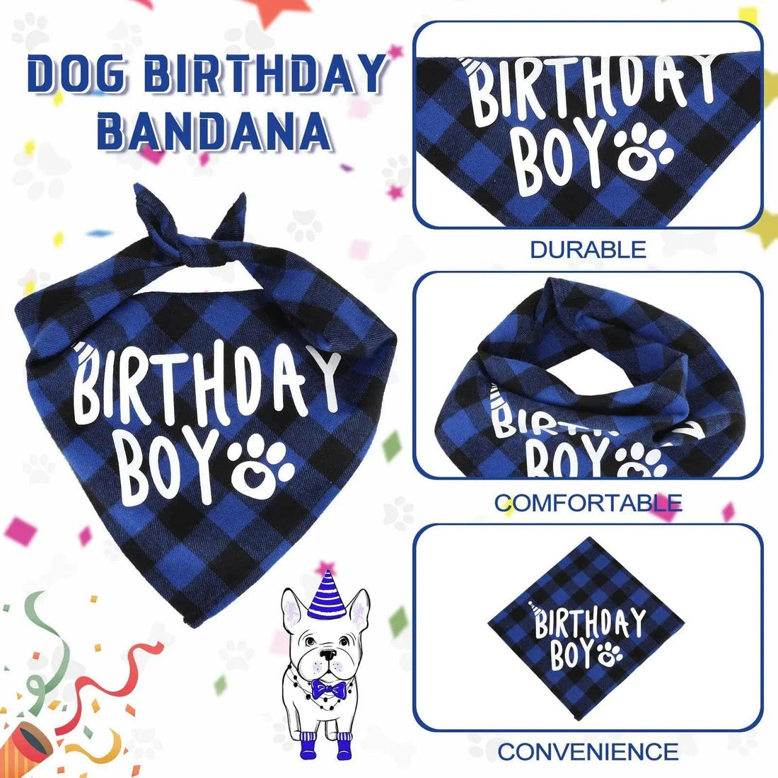 Dog Birthday Party Supplies Birthday Boy Girl Cake Bandana Triangle Scarf Clothes - Trusted Pet Products