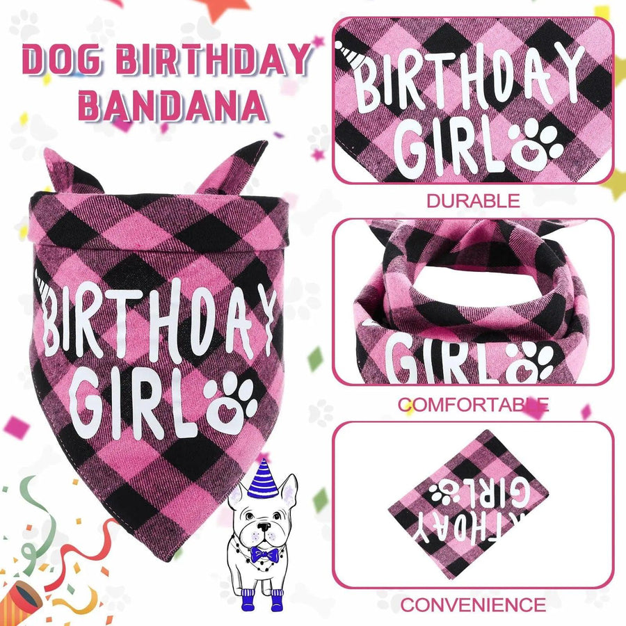 Dog Birthday Party Supplies Birthday Boy Girl Cake Bandana Triangle Scarf Clothes - Trusted Pet Products